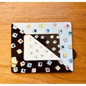 Candace Loheed‎ White & Black Multi Heart Color Picture Fame Japan 5.5 x 4.5 VTG